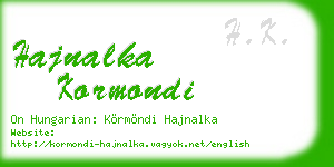 hajnalka kormondi business card